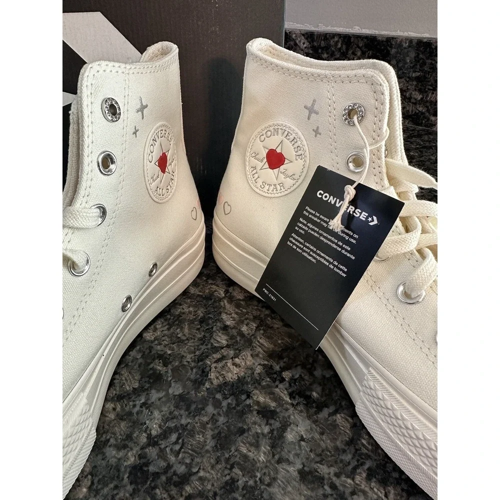 CONVERSE Chuck Taylor ALL STAR LIFT PLATFORM Y2K‎ HEART Womens Casual Shoes 8.5